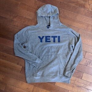 Yeti Men's Gray Hoodie with Blue YETI Logo